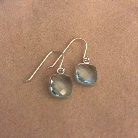 Sky Blue Topaz Bezel Earrings 3.00 CTTW NWT .925 - Picture 3 of 3